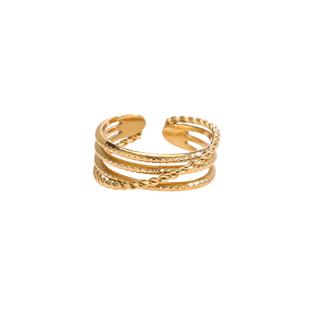 Stainless steel ring – Adjustable, three-row, delicate ring