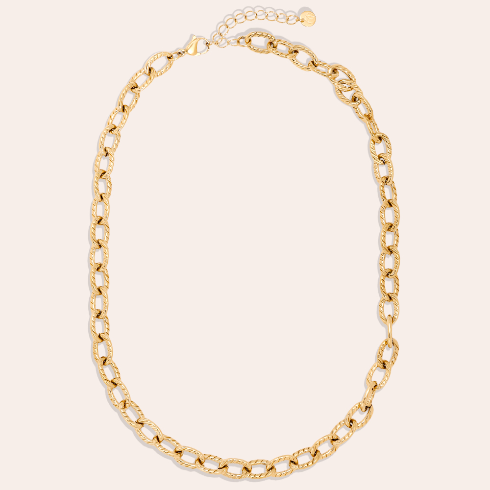 Stainless steel necklace 44cm Oval Chain