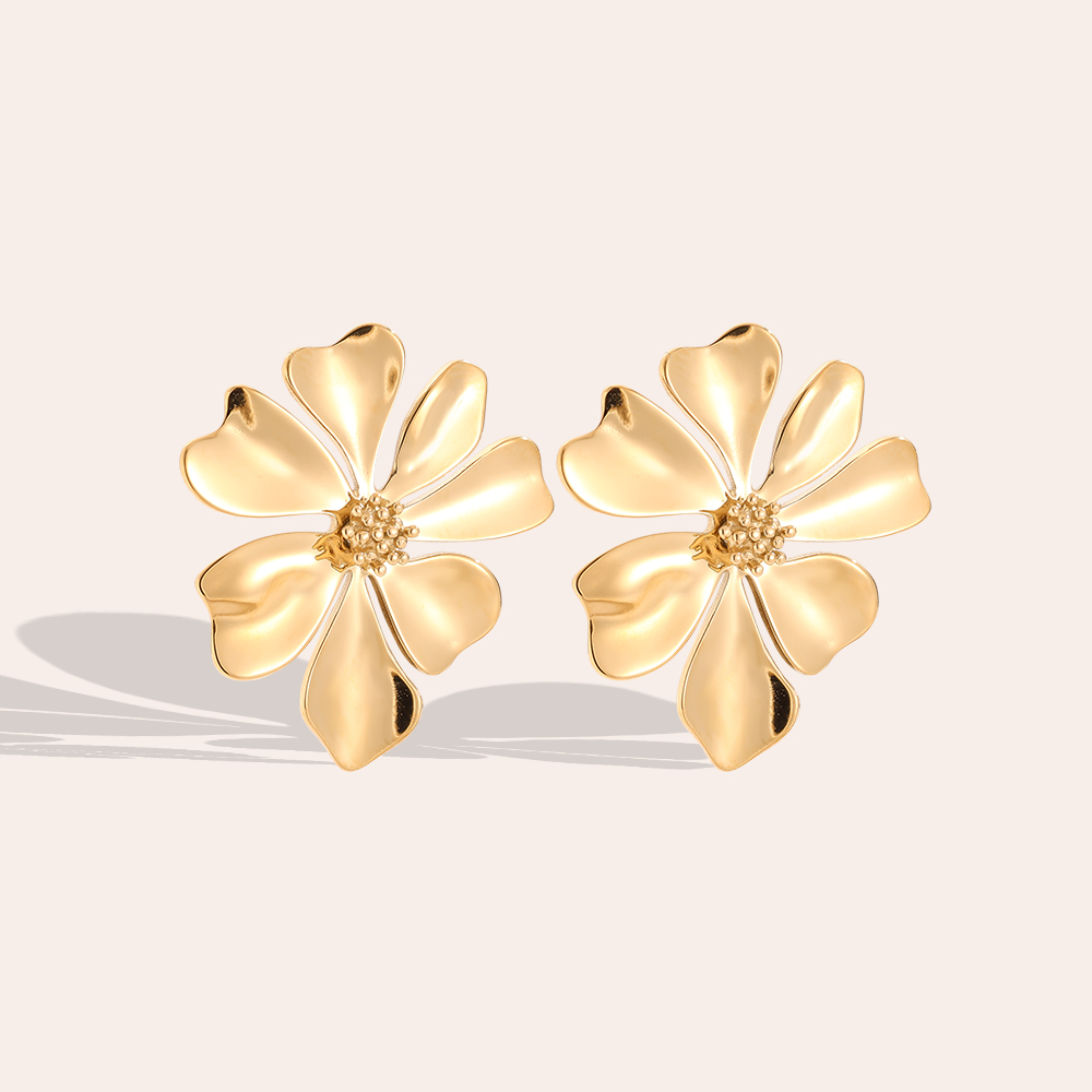 Stainless steel earrings 24*27mm Beautiful flower