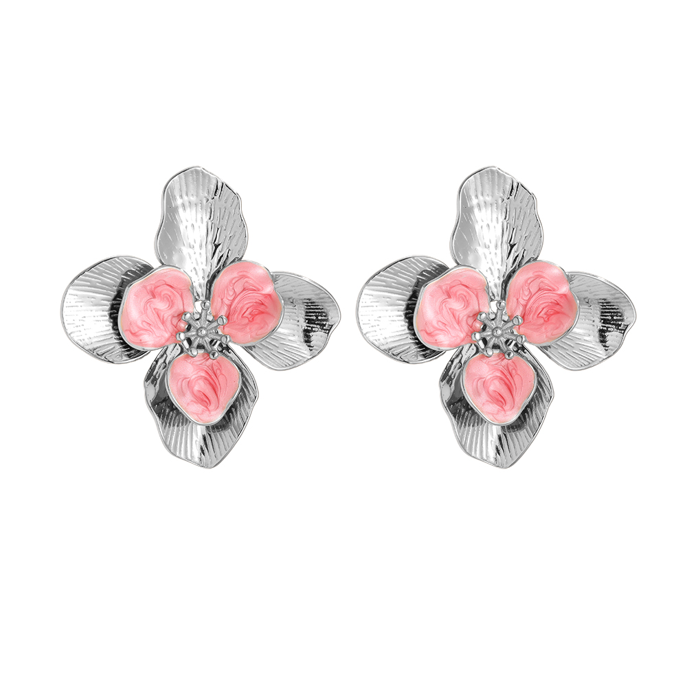 Stainless steel earrings 42*45mm Beautiful large flower