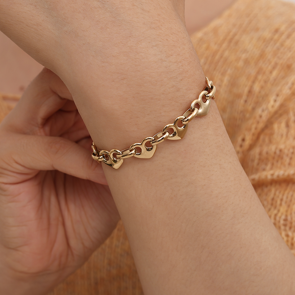 Stainless steel bracelet 17cm Heart Nose Chain