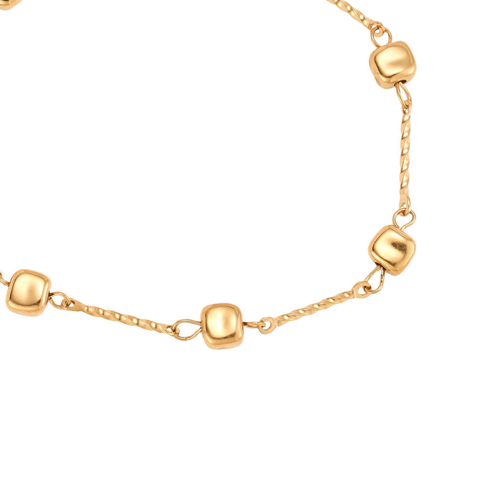 Stainless steel bracelet, 17 cm, with small square details