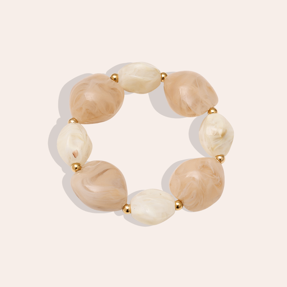 Stainless steel bracelet Elastic Resin Stone