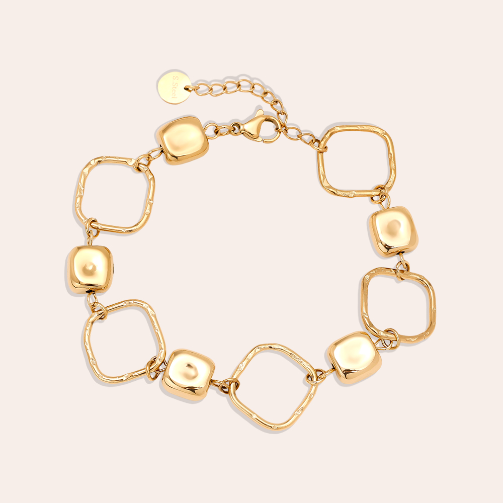 Stainless steel bracelet 17cm Cube Chain