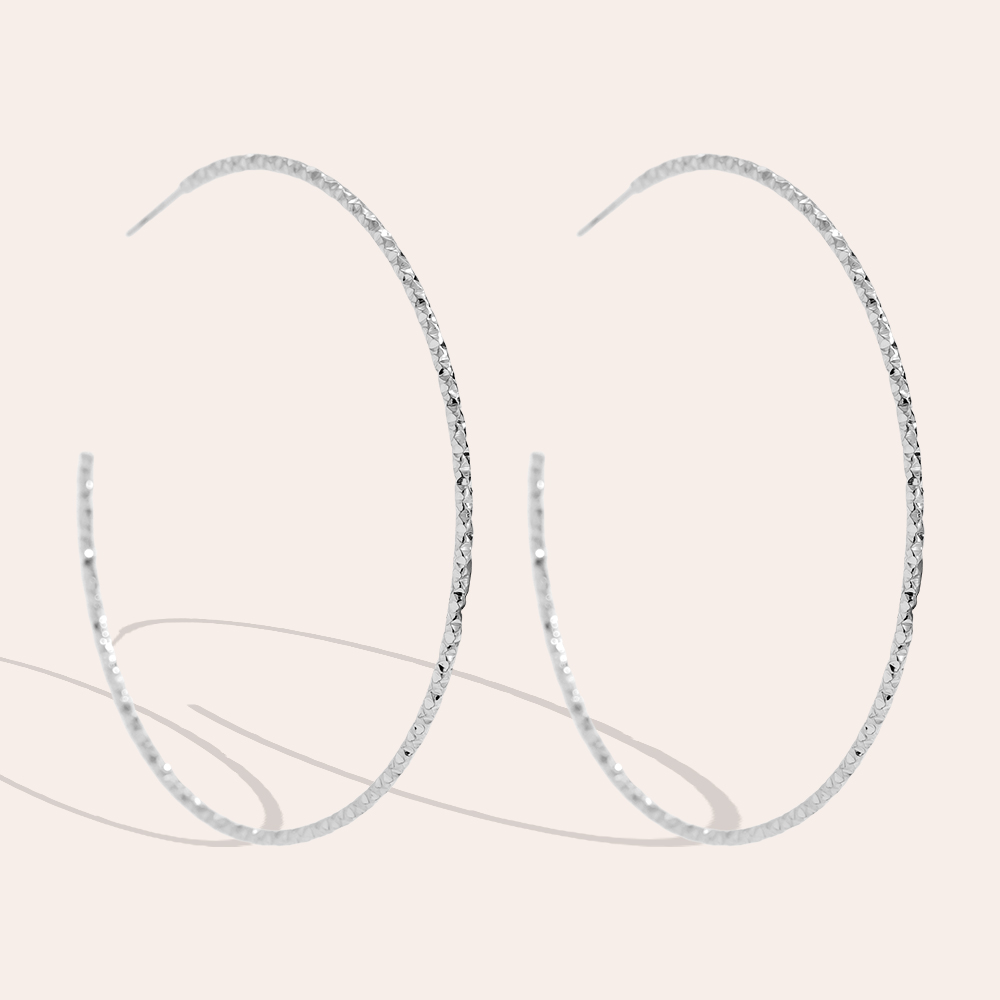 Stainless steel earrings 60mm twisted