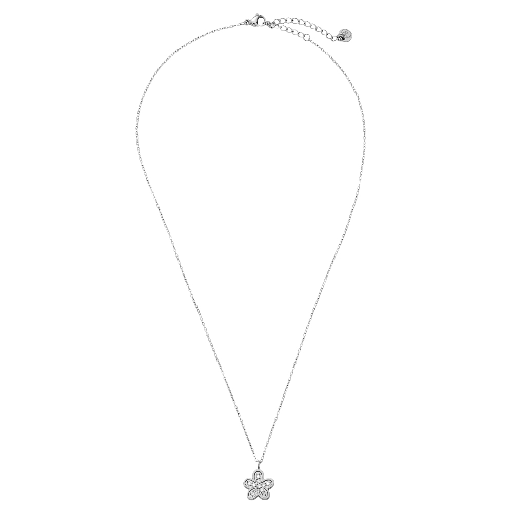 Stainless steel necklace 40cm Sweet Diamond Flower