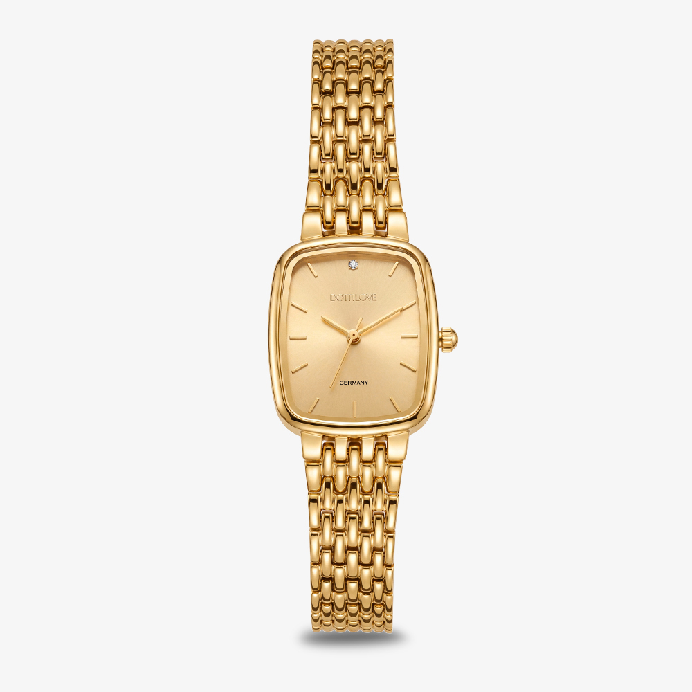 Stainless steel watch, rectangular