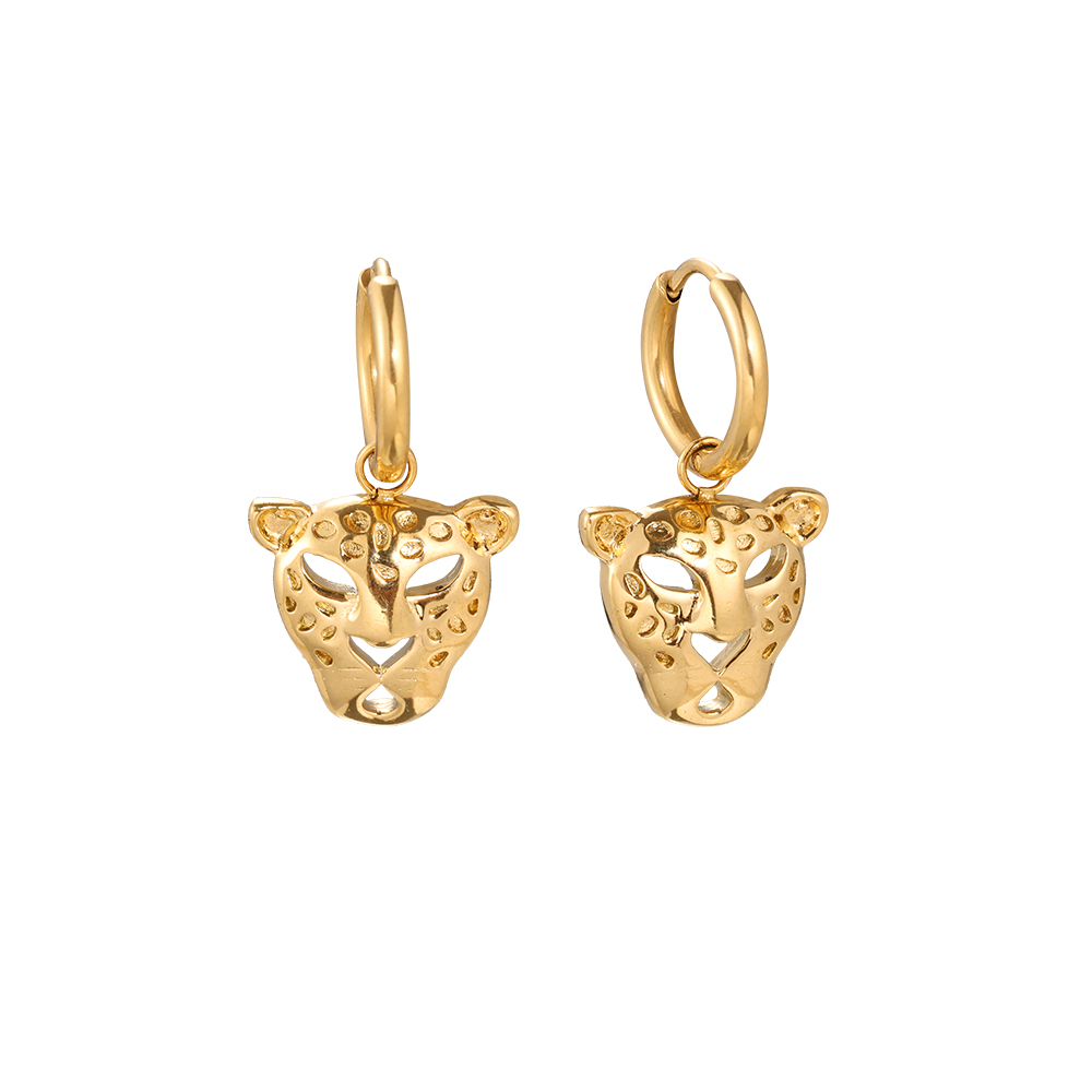 Stainless steel earrings Leopard Head