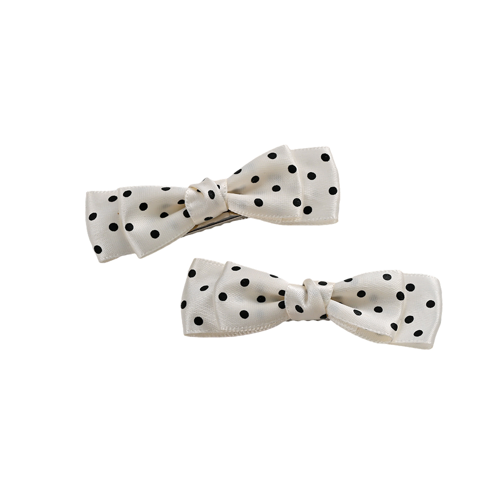 8.5cm, set of 2: bow with polka dot pattern hair clip set   