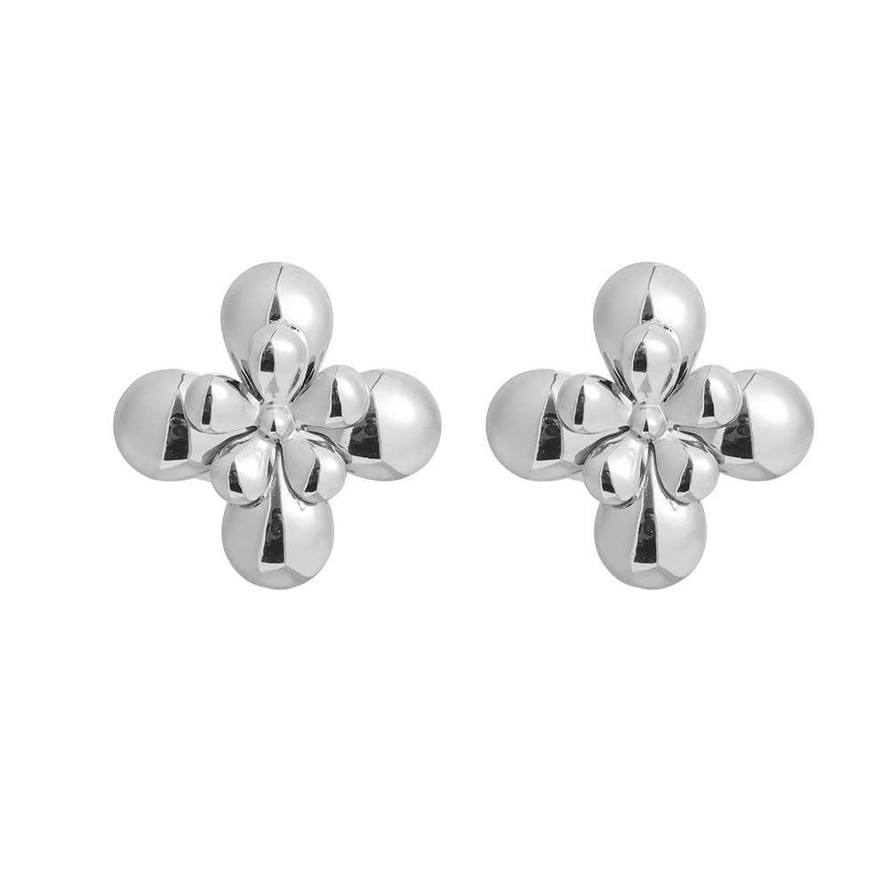 Stainless steel earrings 2.3cm Beautiful flower