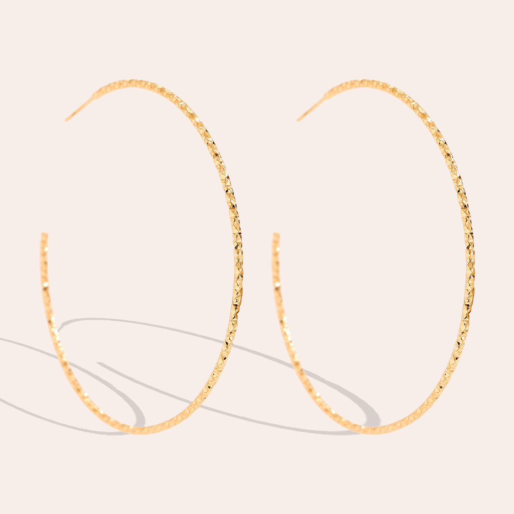Stainless steel earrings 60mm twisted
