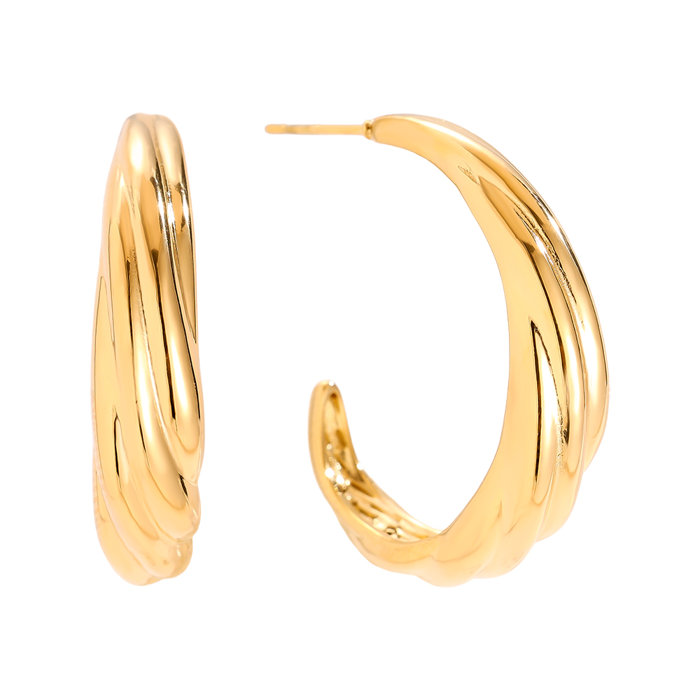 Stainless steel earrings 30mm Elegance Flow