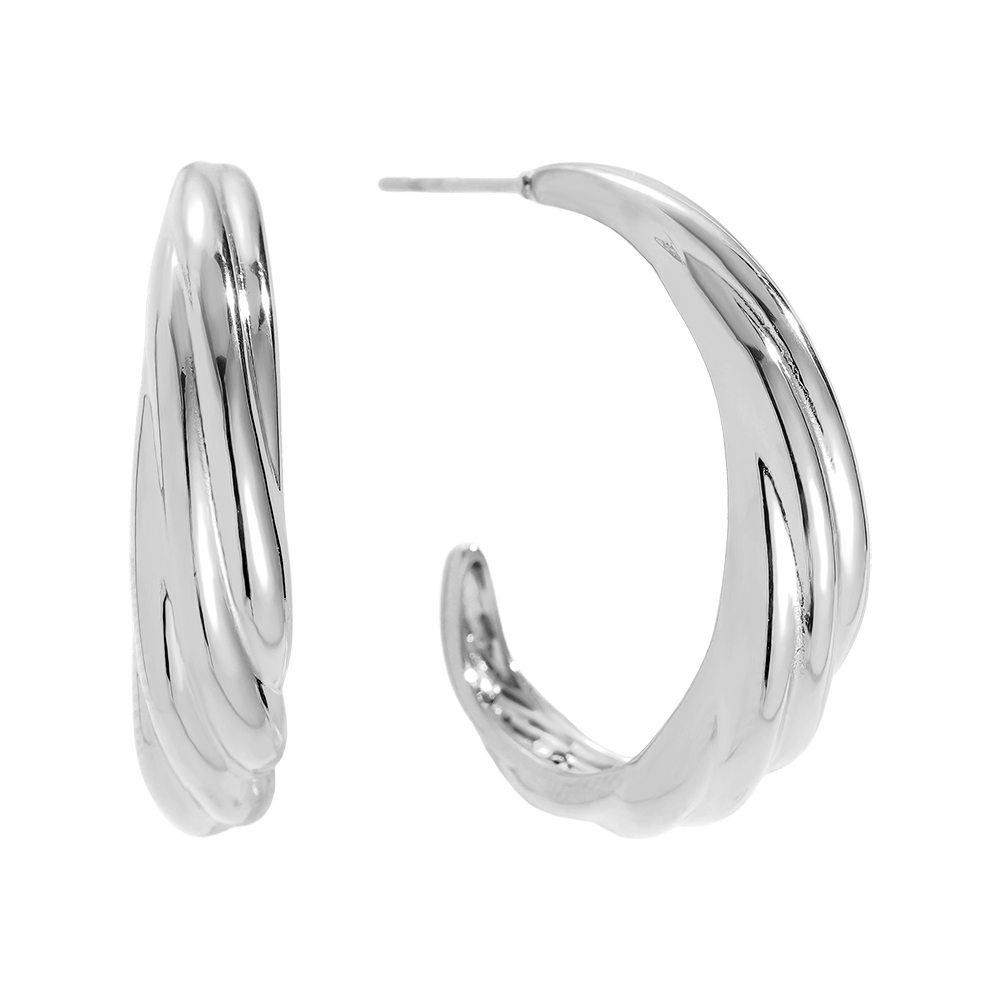 Stainless steel earrings 30mm Elegance Flow