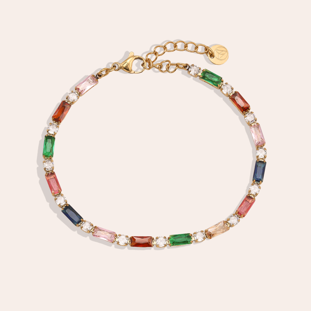Stainless steel bracelet 15cm Multi Colour Diamond