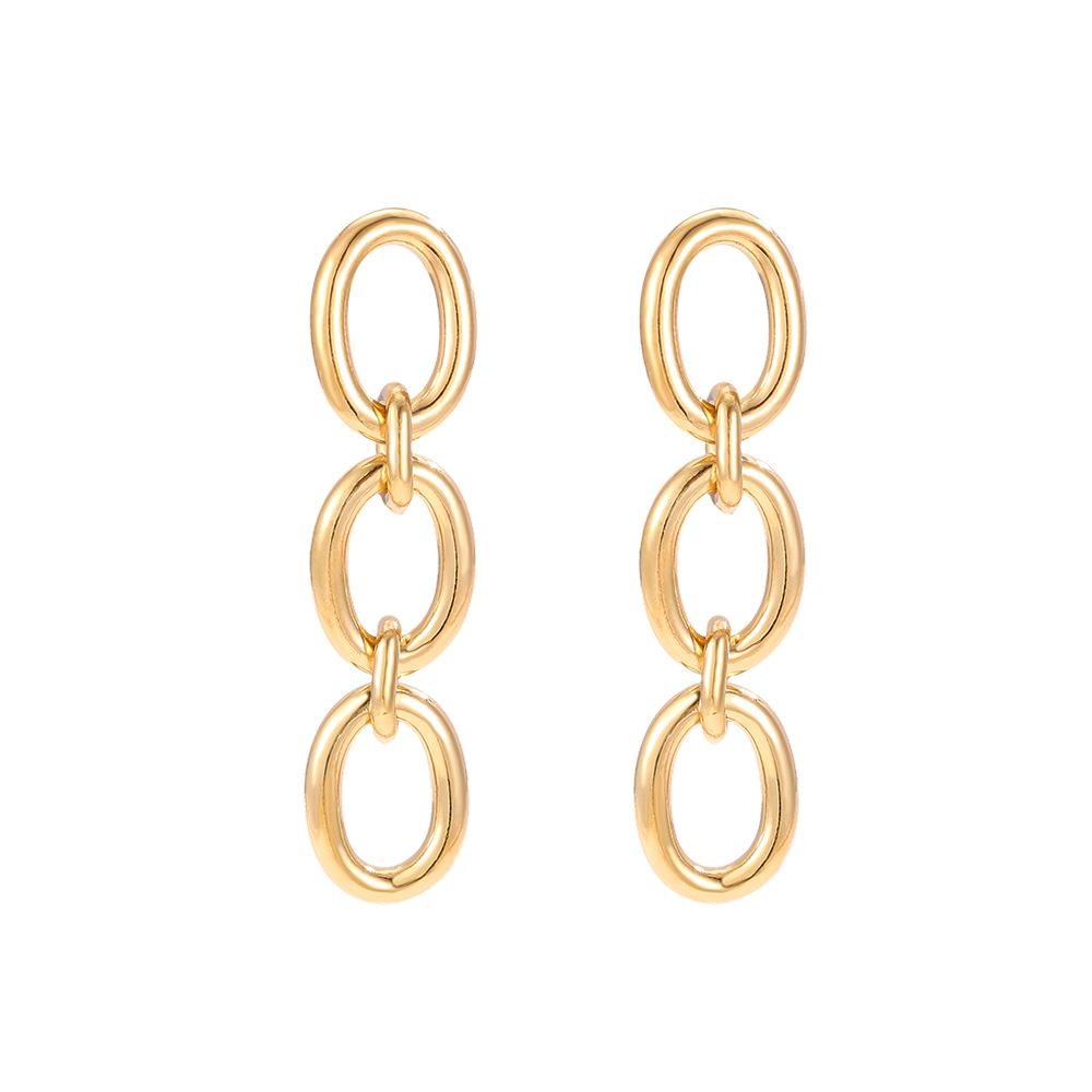Stainless steel earrings, 54 × 13 mm, anchor chains