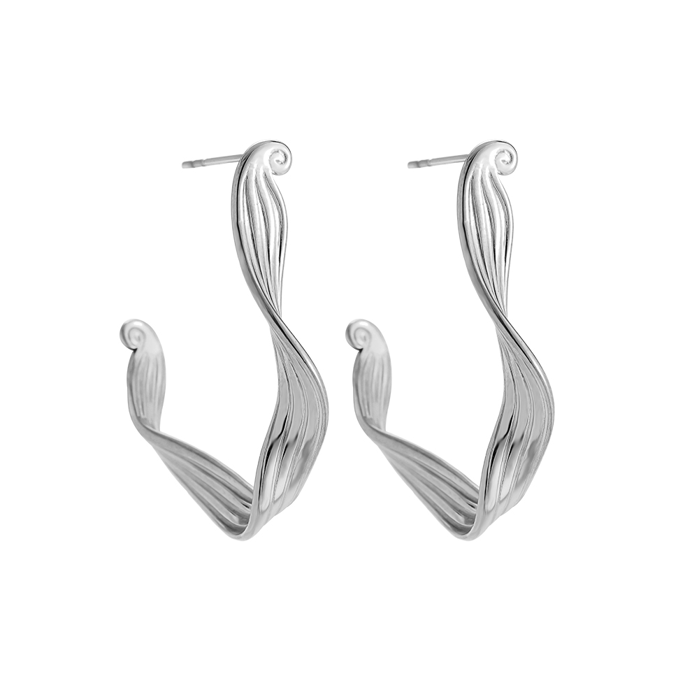 Stainless steel earrings 3.3cm Irregularhoop