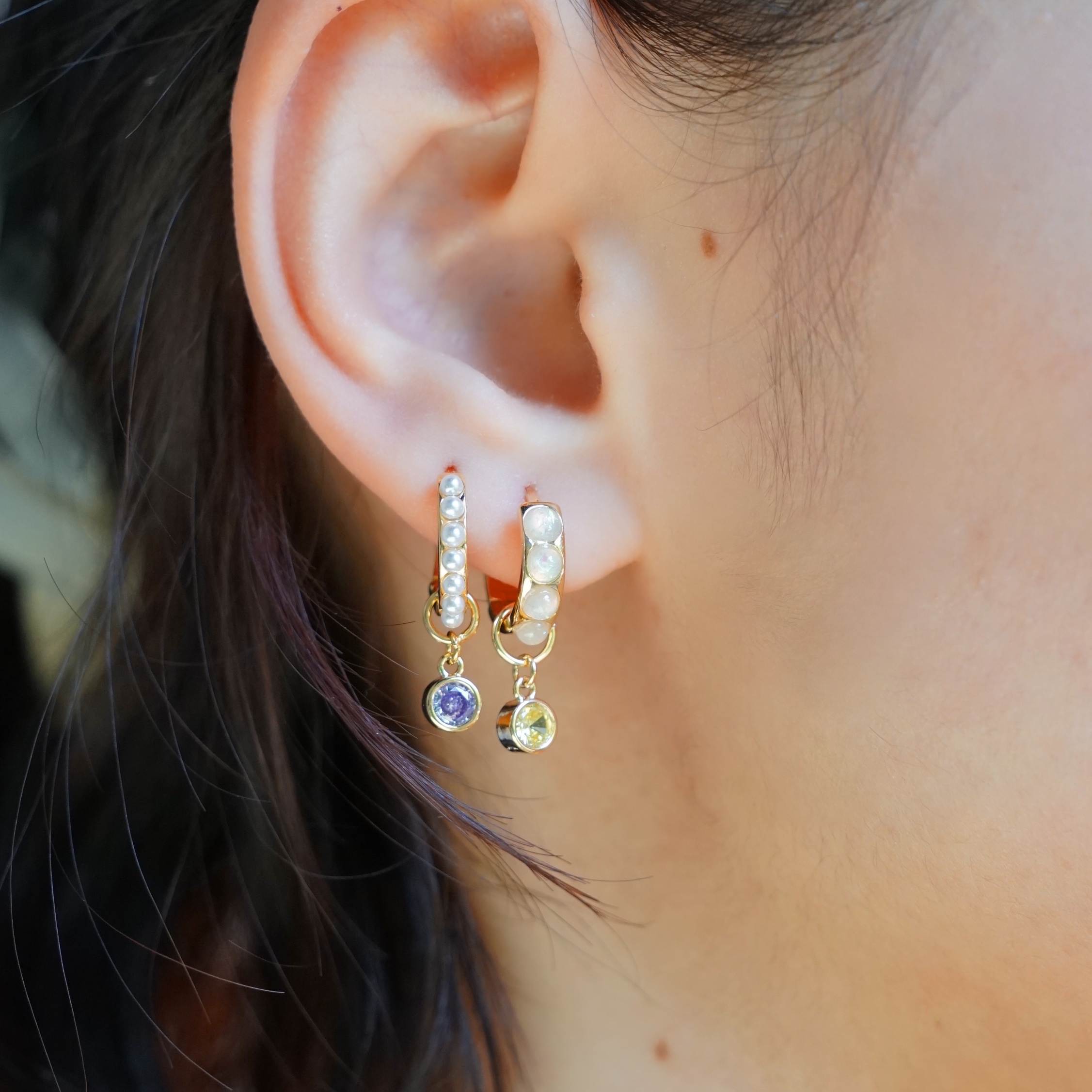 Opal Gloria gold-plated earrings