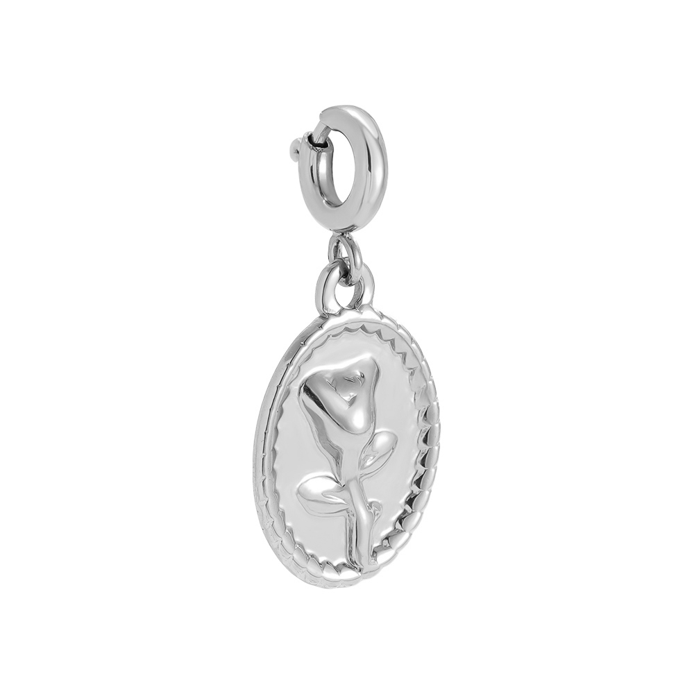 Stainless steel pendant 17.5mm Spring Clasp Rose Frame
