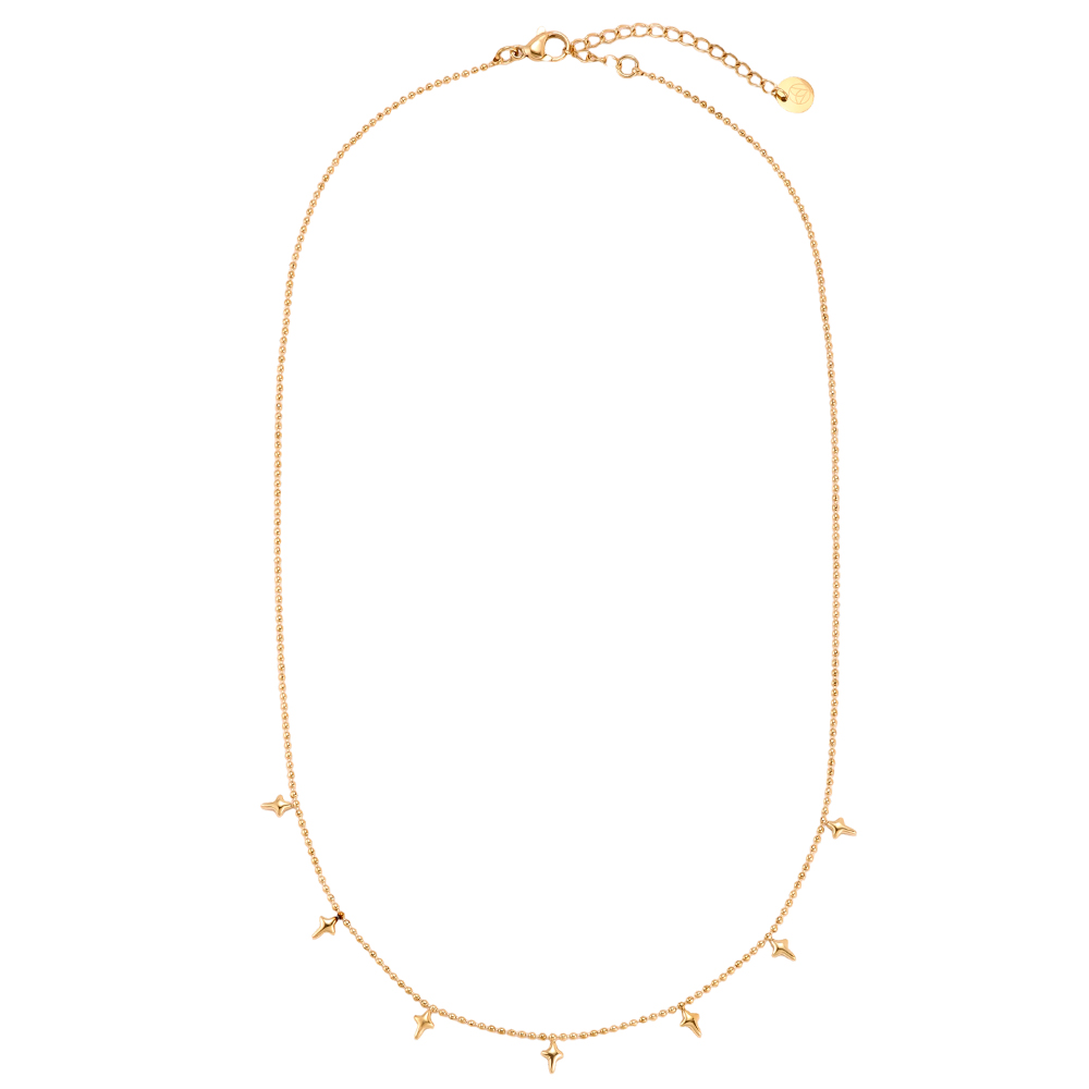 Stainless steel necklace, 42 cm, with lots of little stars