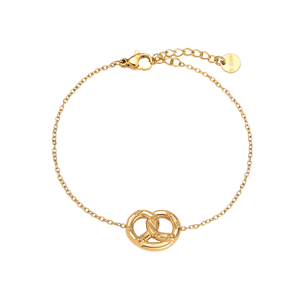 16cm stainless steel bracelet, ‘Pretzel’ design