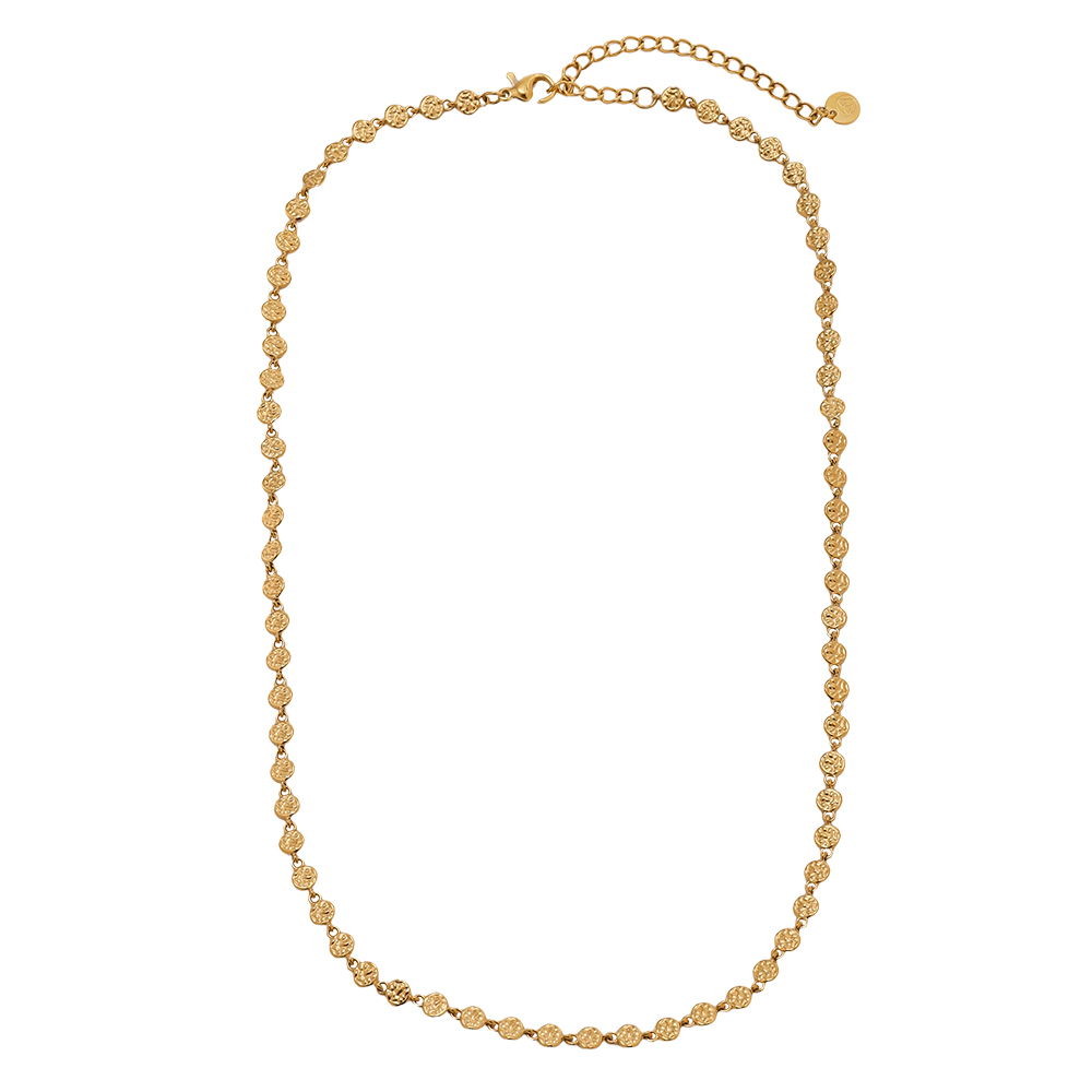Stainless steel necklace 43cm irregular small disc