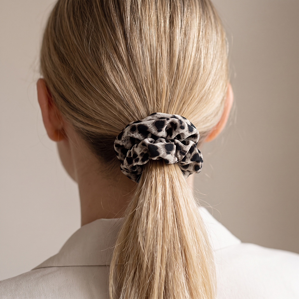 Plain leopard-print scrunchie  