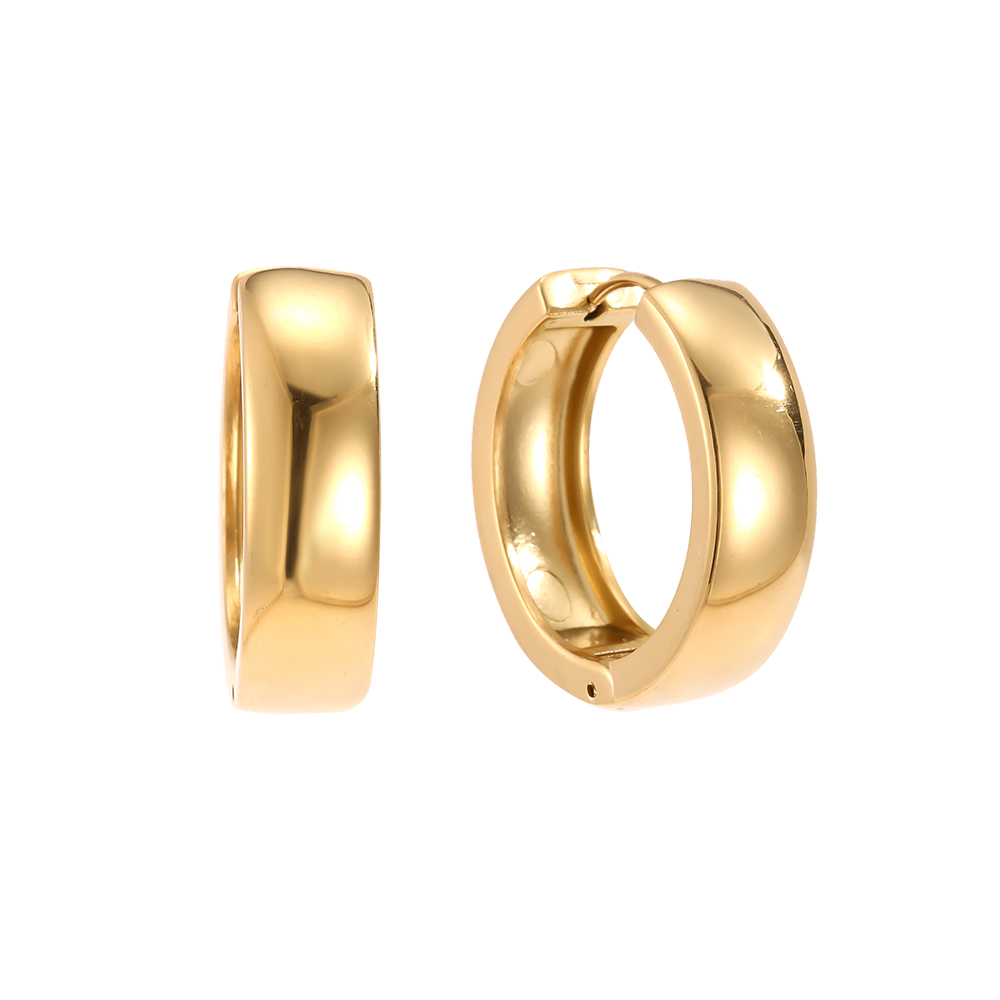 Stainless steel earrings, 25 mm, plain hoop earrings