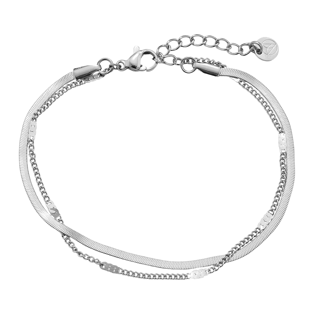Stainless steel bracelet 16cm Two Layer Casual