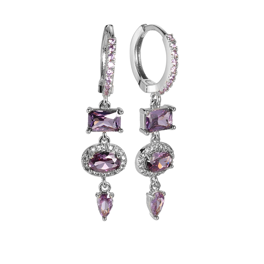 Gold-plated earrings Geomtric Charm Diamons