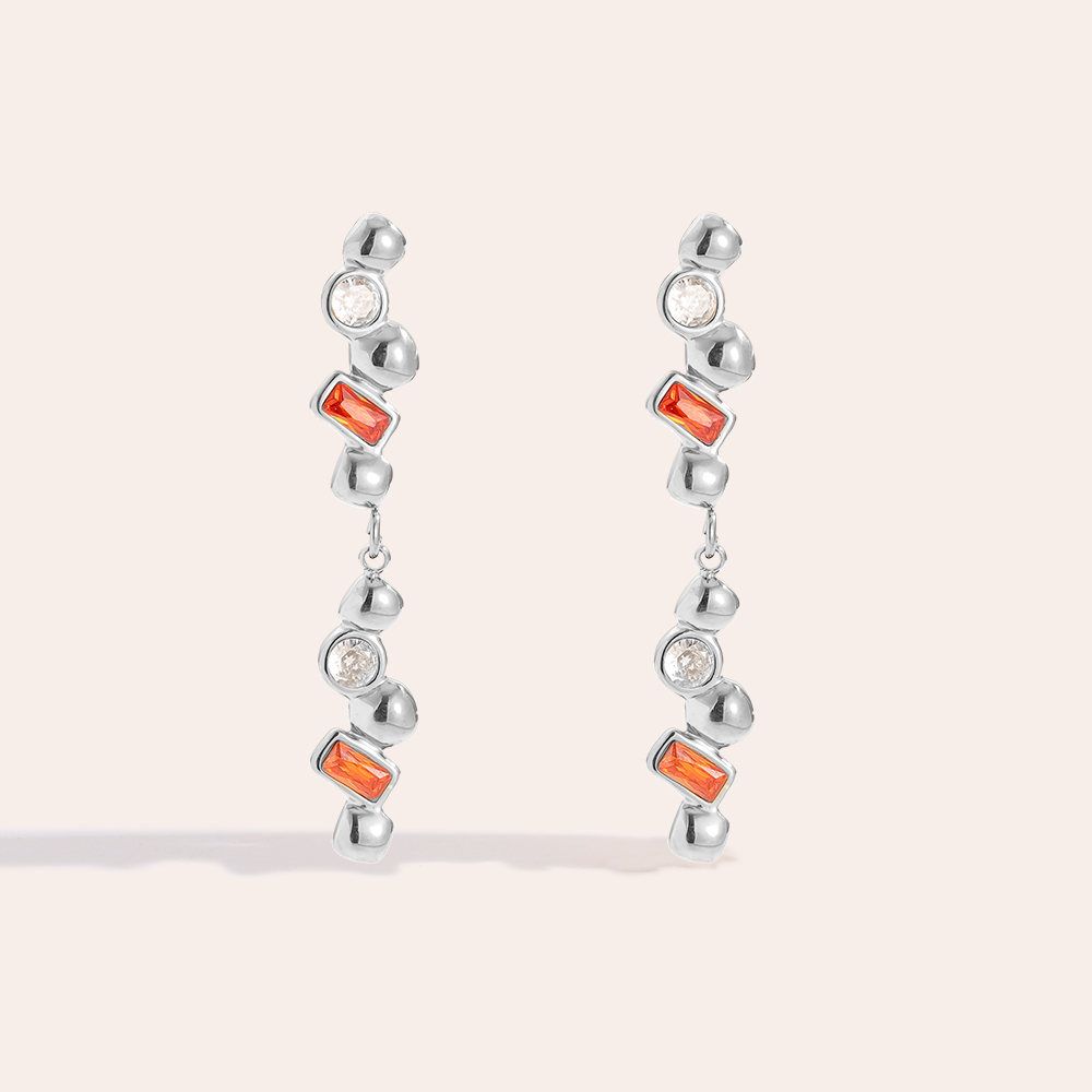 Stainless steel earrings 0.6*3.6cm Nice Diamond Long