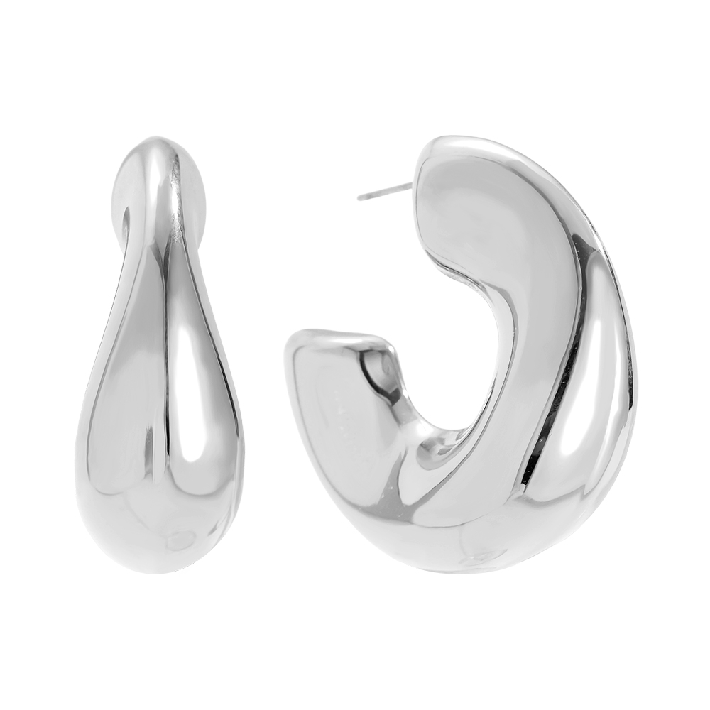 Stainless steel earrings 40mm thick Hoop