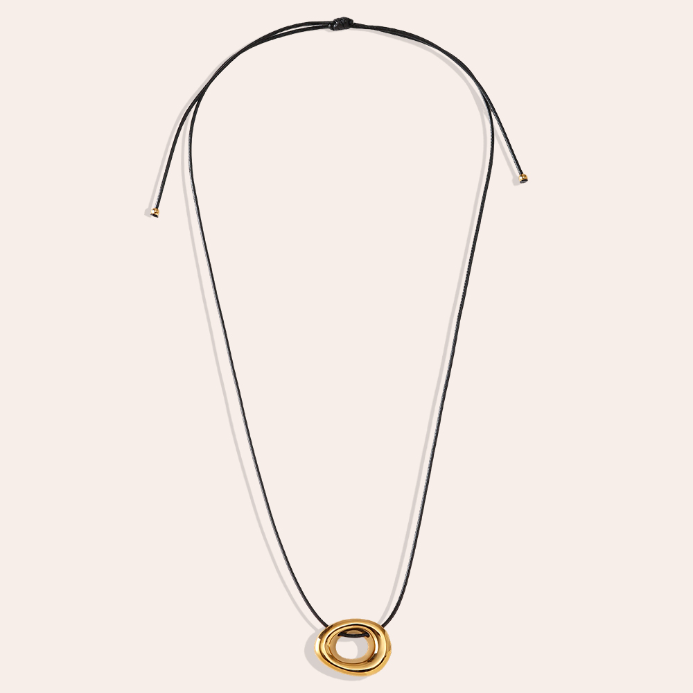 Stainless steel necklace 90cm hollow circle
