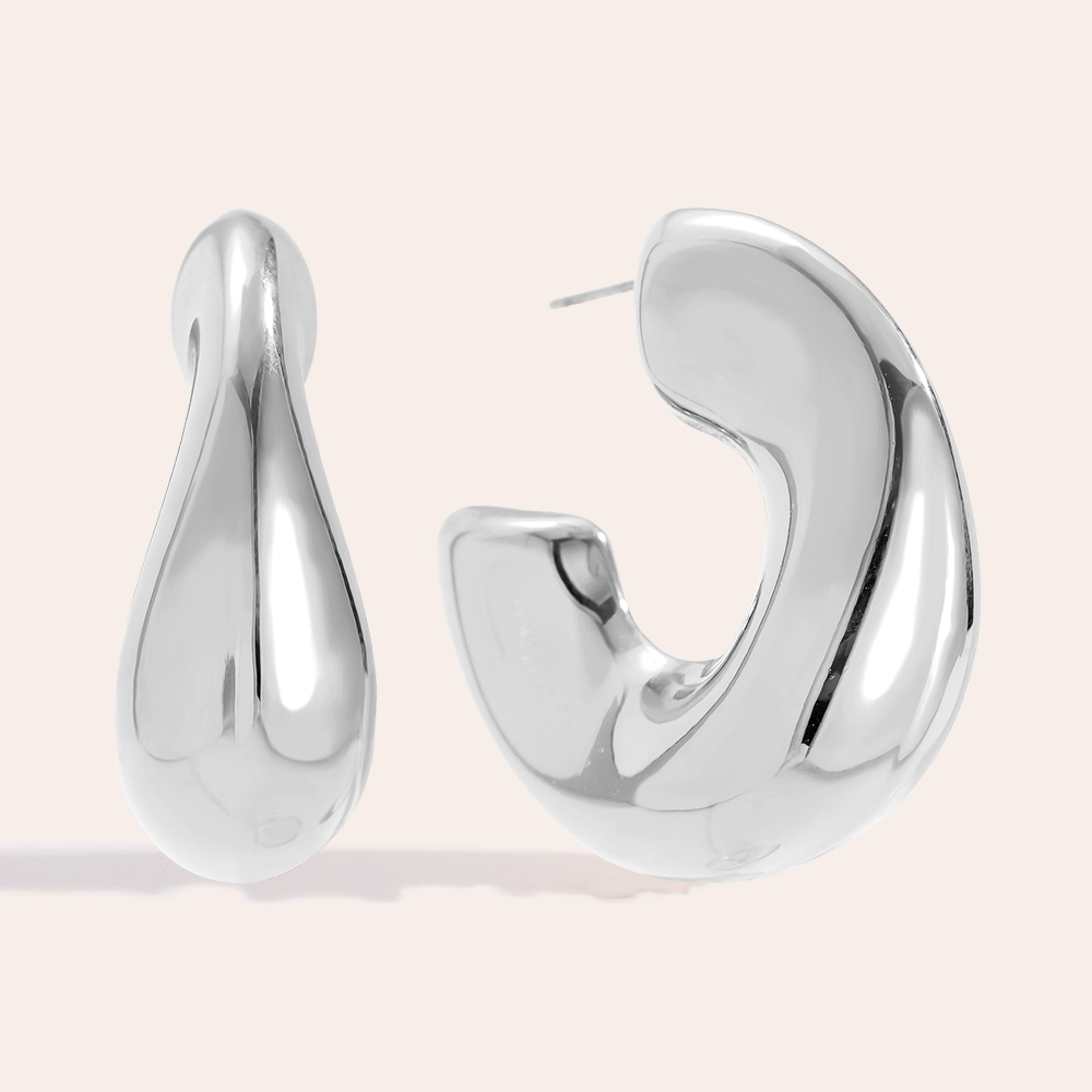 Stainless steel earrings 40mm thick Hoop