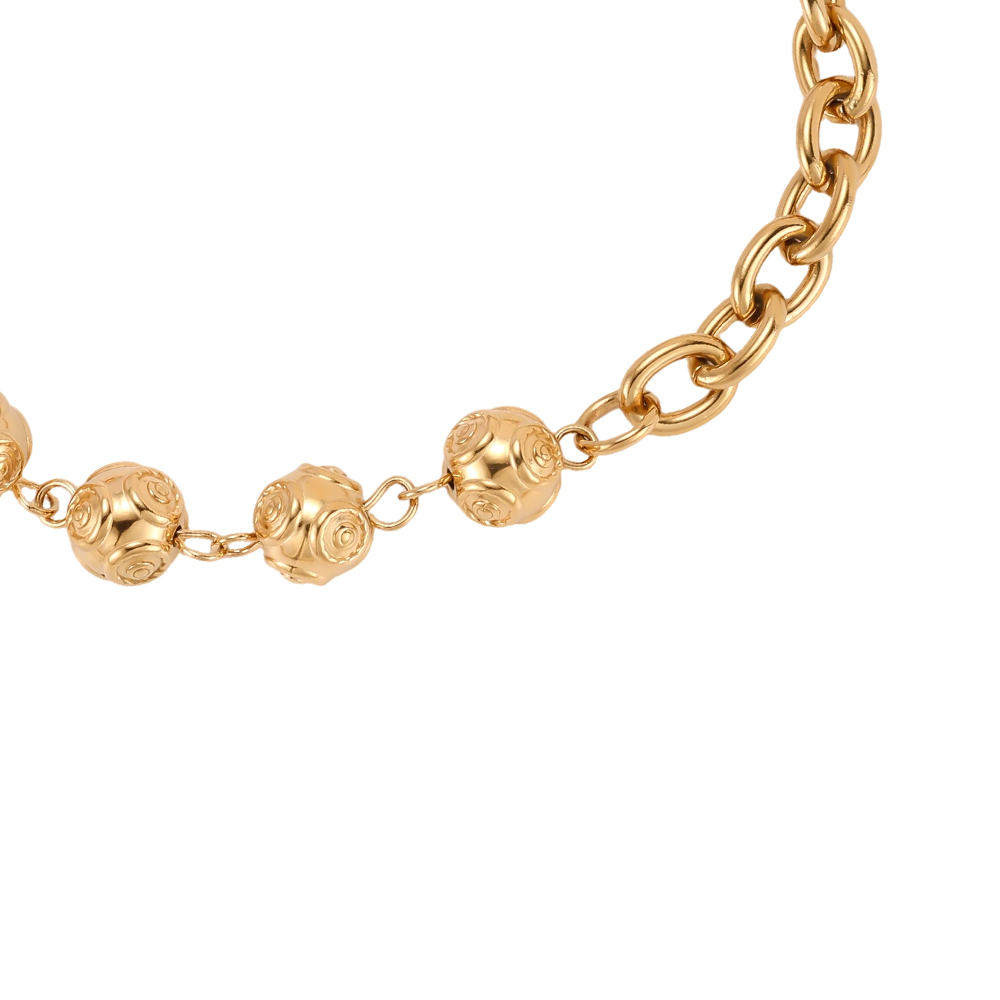 19cm stainless steel bracelet with uniquely designed beads