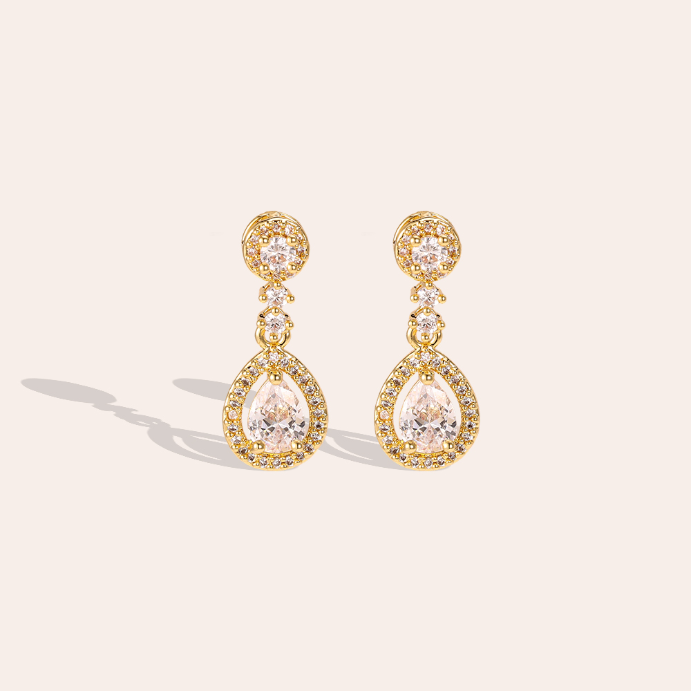 24mm gold-plated earrings with sparkling cubic zirconia 