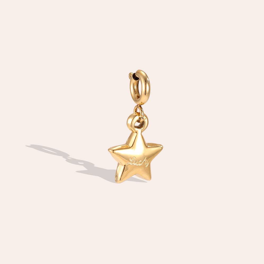 12mm stainless steel pendant: simple star with spring clasp      