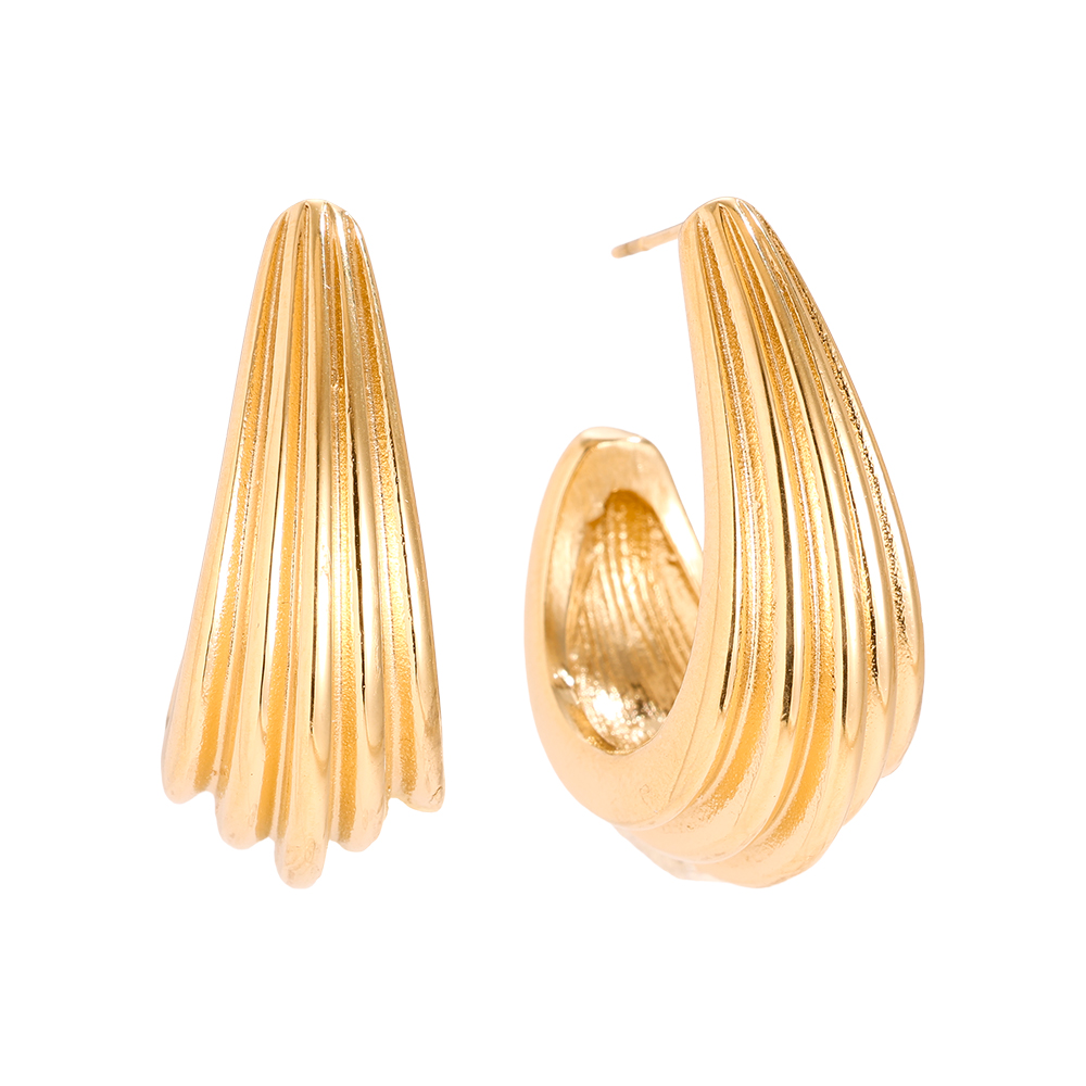 Stainless steel earrings 30mm Pro Elegance Flow