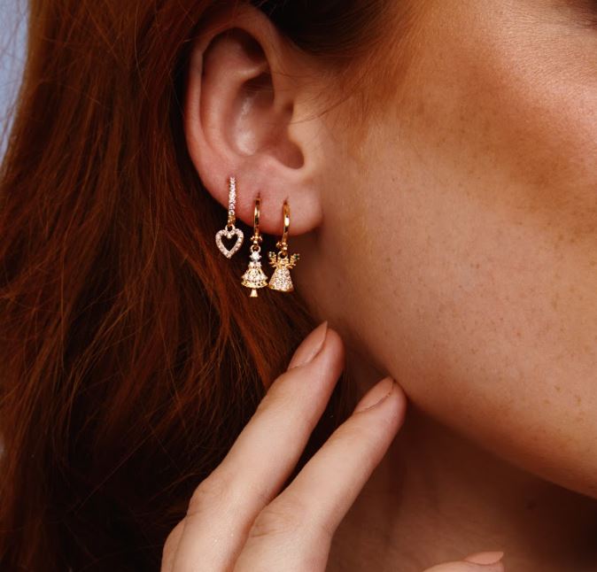 Sweet Heart gold-plated earrings
