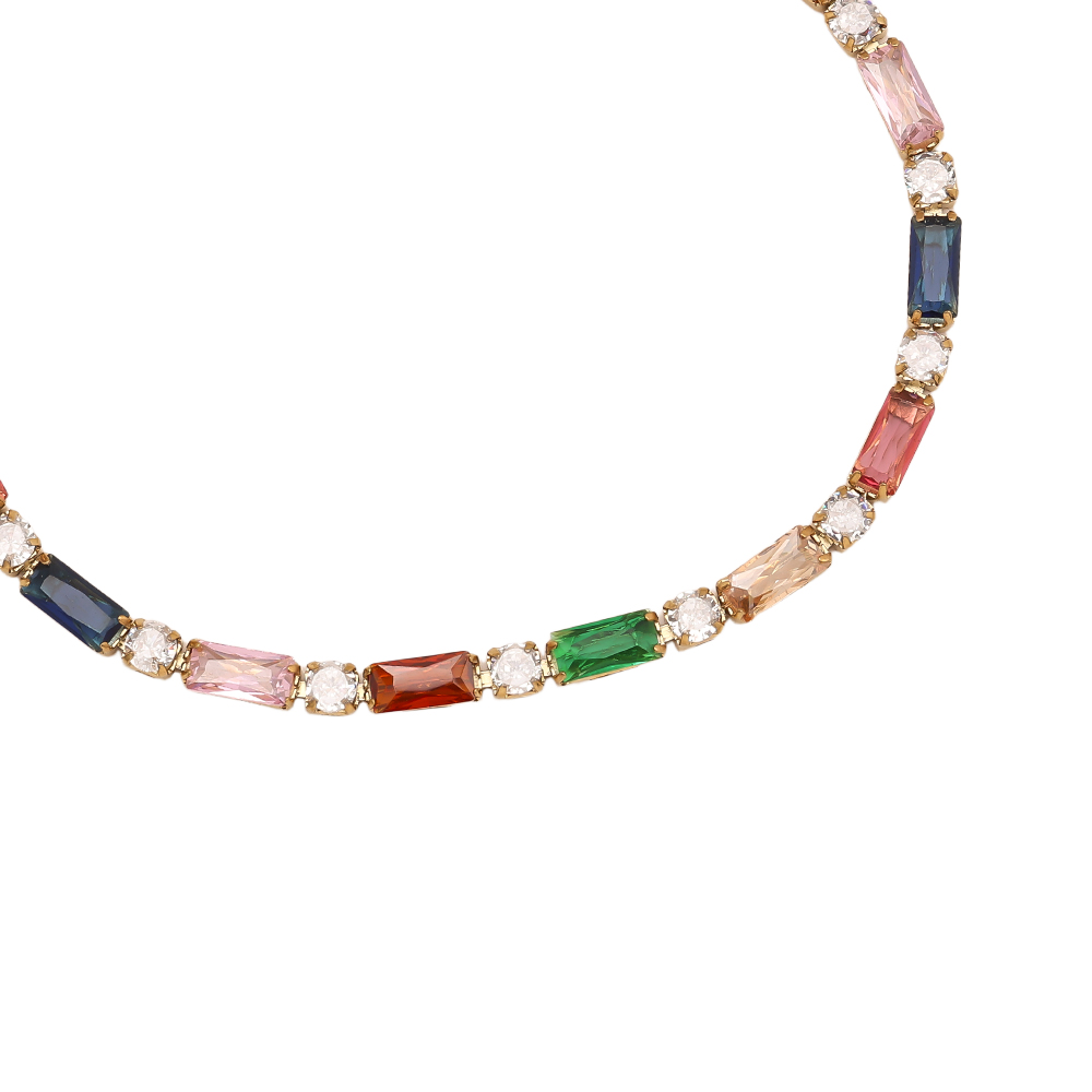 Stainless steel bracelet 15cm Multi Colour Diamond
