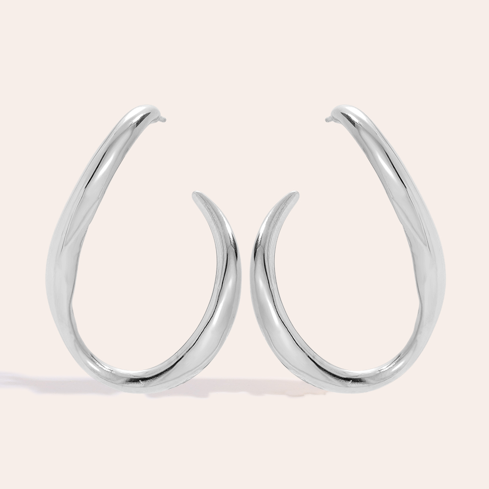 Stainless steel earrings 40*30mm Egg Hoop