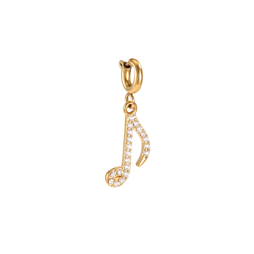 Stainless steel pendant, 22mm, with zirconia detail and spring clasp  