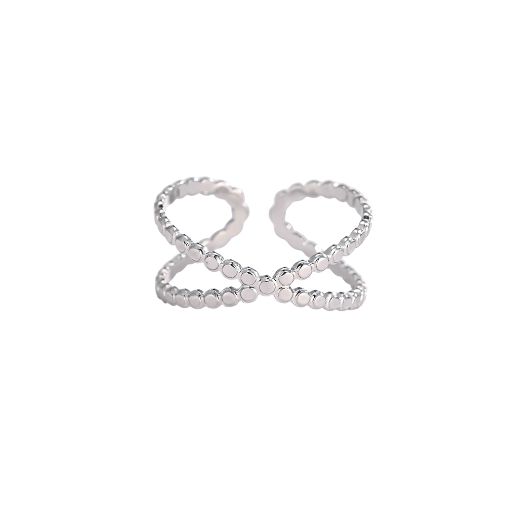 Adjustable Crossed Stainless Steel Ring