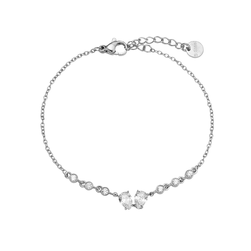Stainless steel bracelet 16cm Fancy Sparkling Diamond