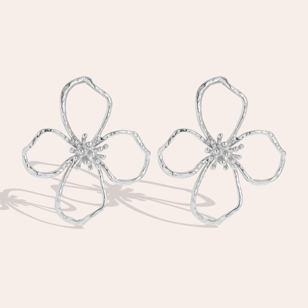 Stainless steel earrings 55*48mm large flower