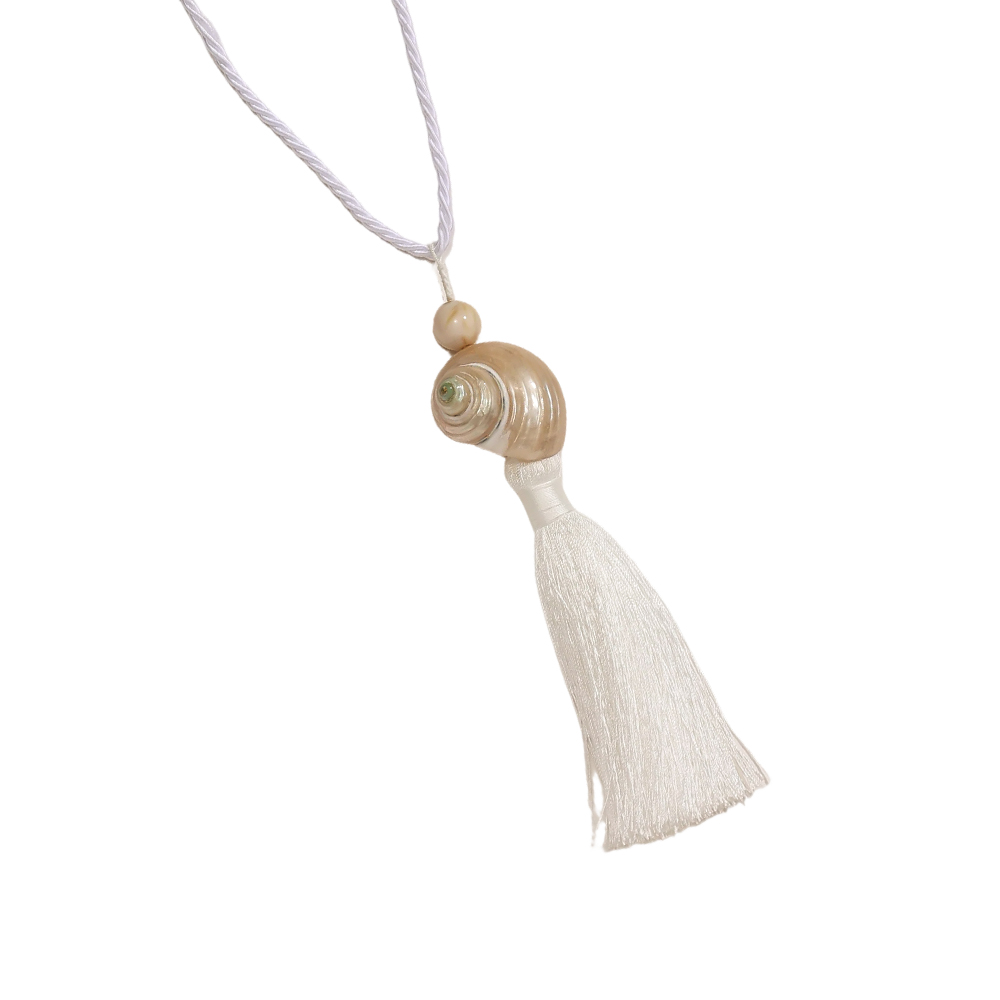 90cm acrylic sea snail shell polyester cord necklace