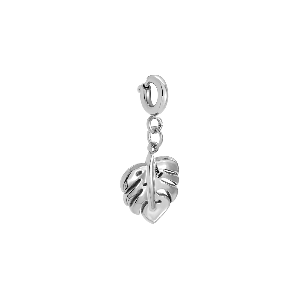 Stainless steel pendant 10*18mm Spring Clasp Simple Leaf