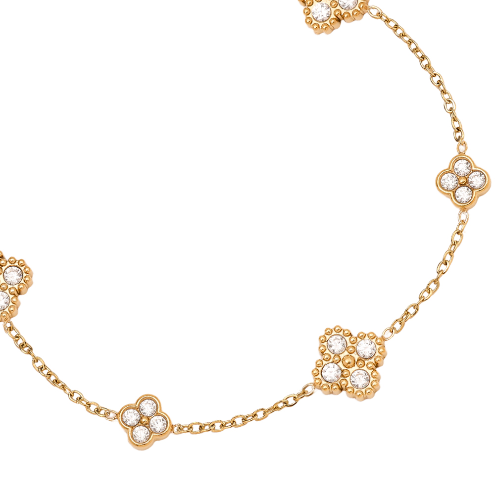 Stainless steel bracelet 15cm Nice Lucky Flower