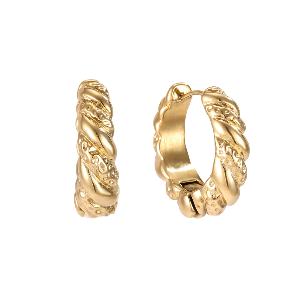 Stainless steel earrings, 25mm twisted hoop earrings