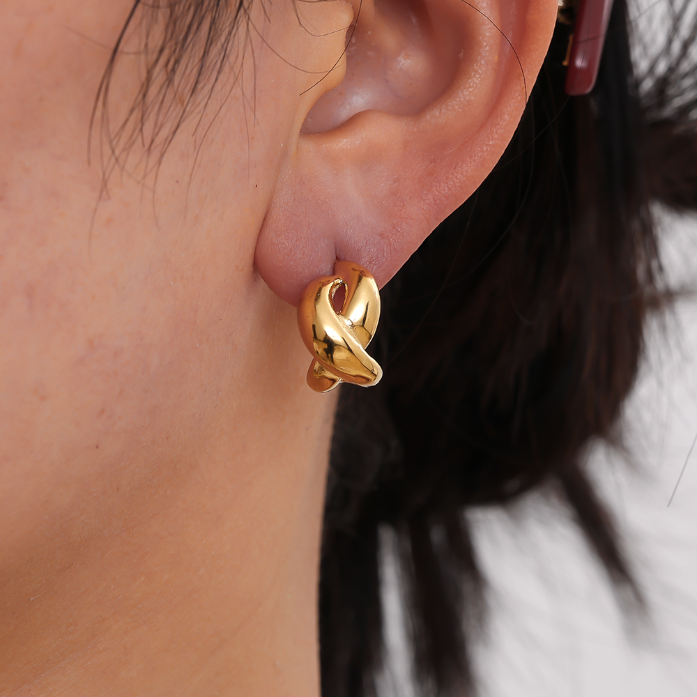 Stainless steel earrings 23mm knot