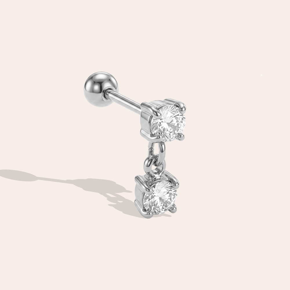 Stainless steel piercing 10mm mini zirconia round